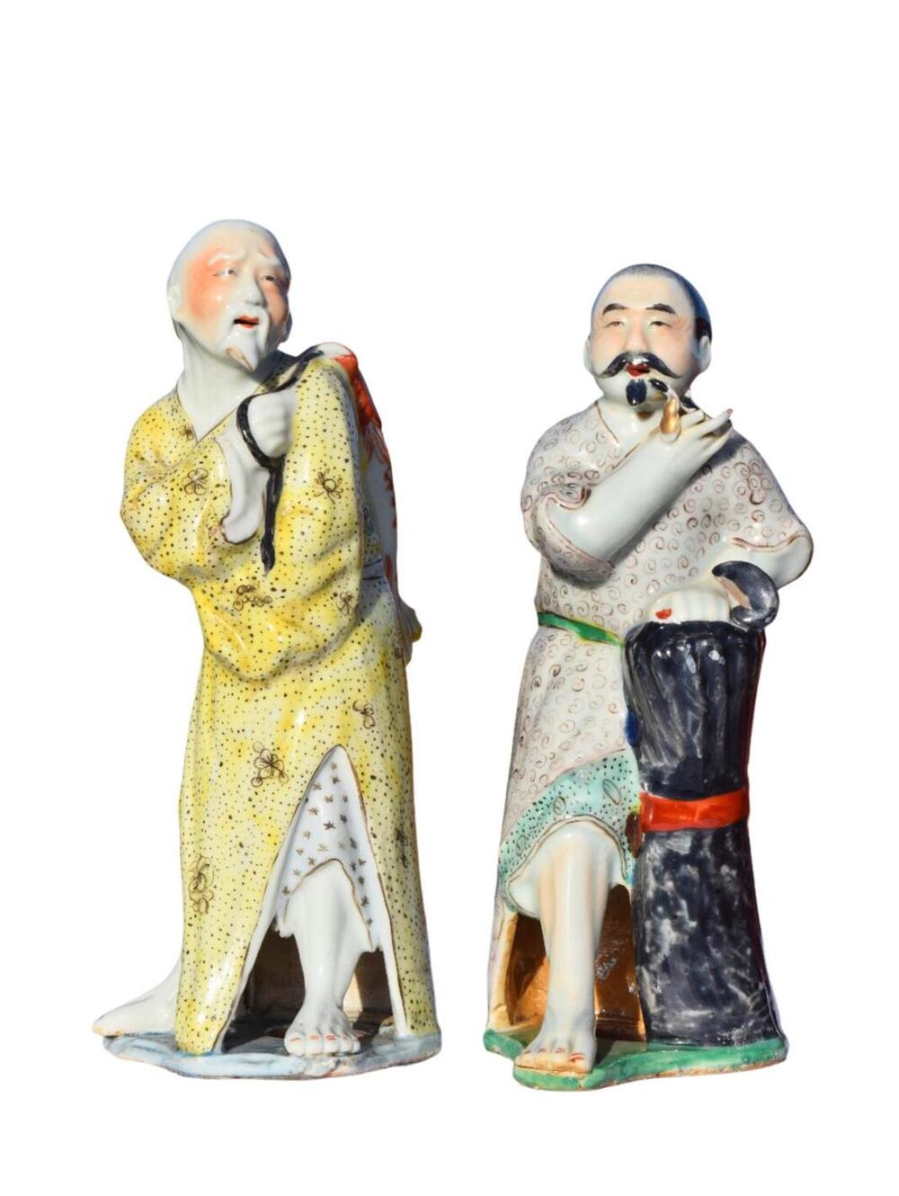 Pair of Chinese Scholar Porcelain Figurines